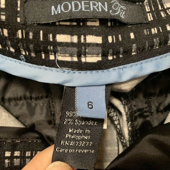 APT 9 Women Pants Modern Fit Size 6 Black White Plaid Straight Leg Stretch - Picture 7 of 9